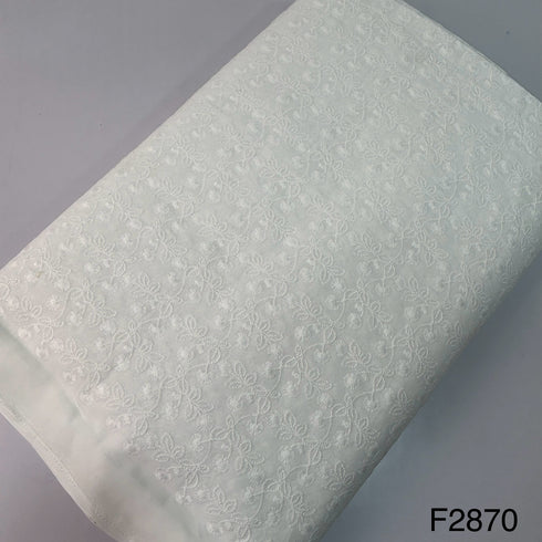 Chikankari Cotton Fabric-F2870